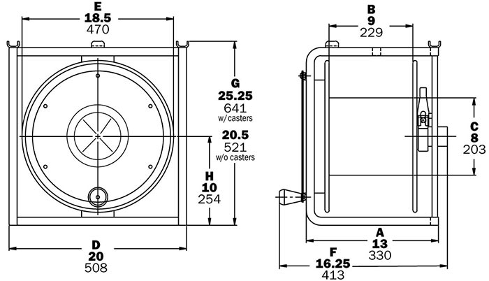 Dimensions for AVF-18 Series